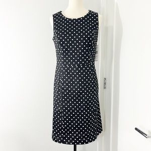 New Jones Wear Dress Size 10 Black and White Polka Dot Sleeveless Sheath Dress